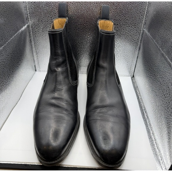Santoni Men\'s US Size 8 Black Leather Chelsea Boots Luxury Made In Italy main image 5